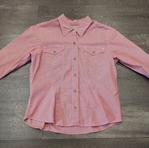 Liz Claiborne Red Gingham Shirt Size S Petite